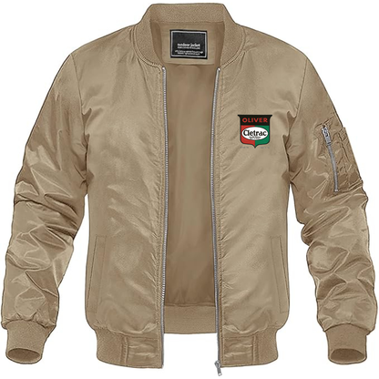 Men's Cletrac Logo Lightweight Bomber Jacket Windbreaker Softshell Varsity Jacket Coat