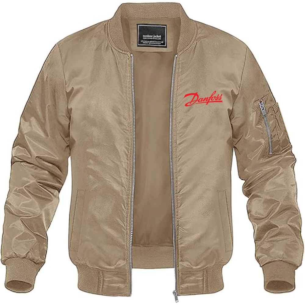Men's Danfoss Logo Lightweight Bomber Jacket Windbreaker Softshell Varsity Jacket Coat