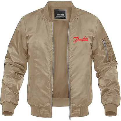 Men's Danfoss Logo Lightweight Bomber Jacket Windbreaker Softshell Varsity Jacket Coat