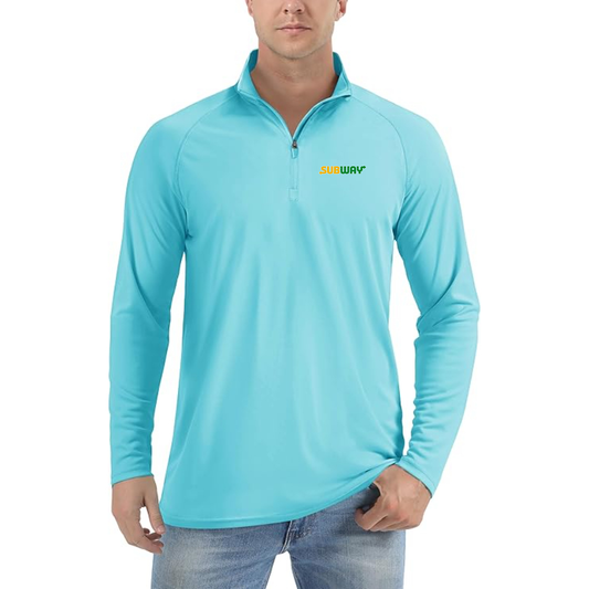 Men's Subway Lightweight Quarter-Zip Athletic Shirt Long Sleeve Polyester Wear