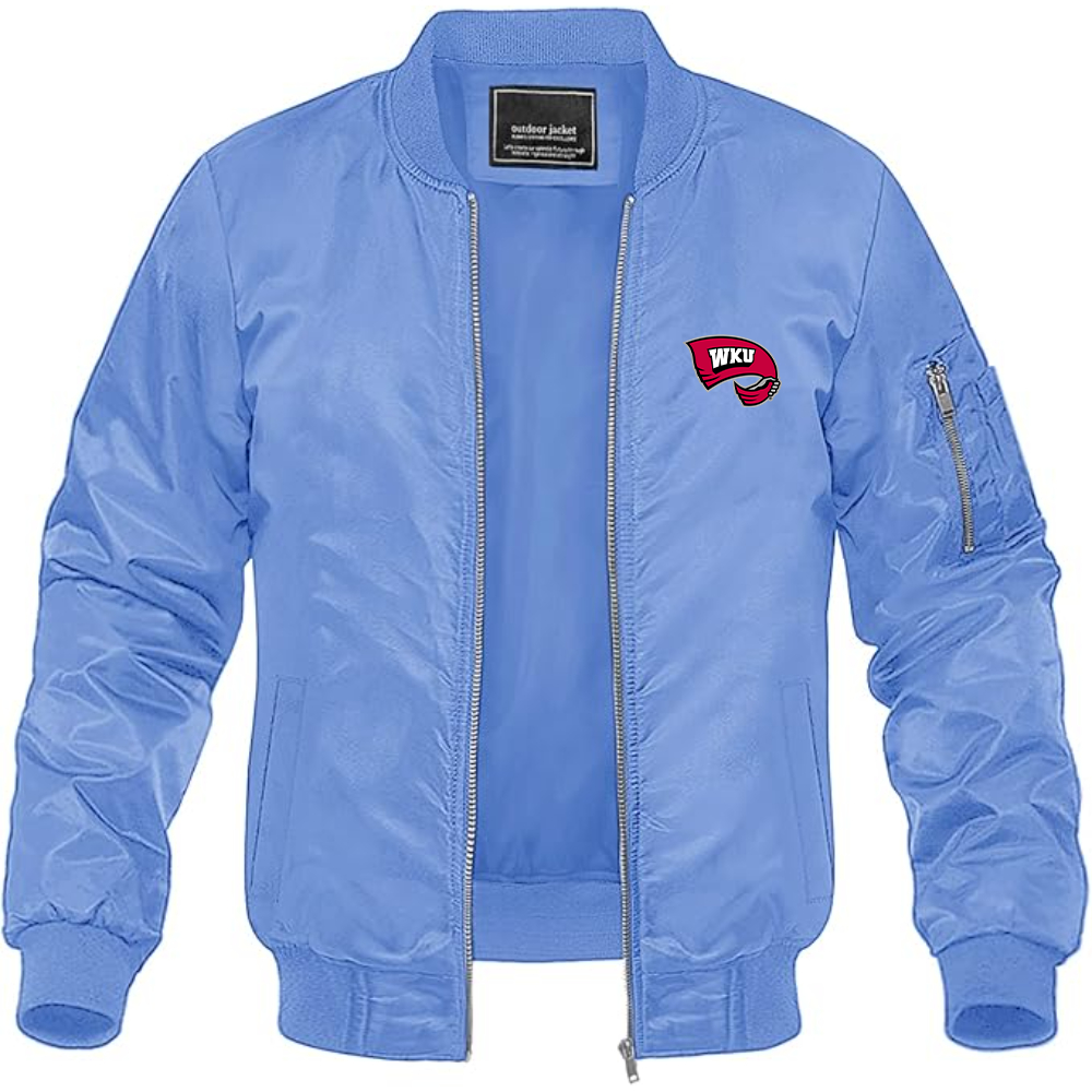 Men's Western Kentucky Hilltoppers Logo Lightweight Bomber Jacket Windbreaker Softshell Varsity Jacket Coat