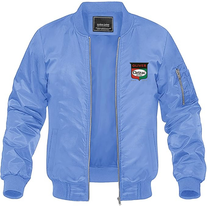 Men's Cletrac Logo Lightweight Bomber Jacket Windbreaker Softshell Varsity Jacket Coat