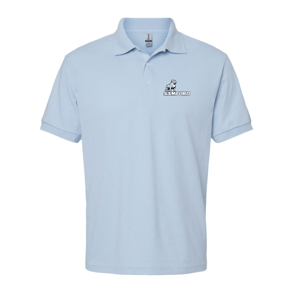 Men's Samford Bulldogs Logo Gildan Dry Blend Jersey Polo