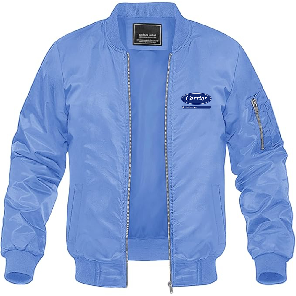 Men's Carrier Logo Lightweight Bomber Jacket Windbreaker Softshell Varsity Jacket Coat
