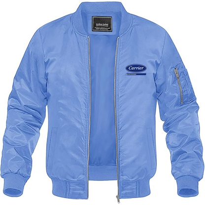 Men's Carrier Logo Lightweight Bomber Jacket Windbreaker Softshell Varsity Jacket Coat