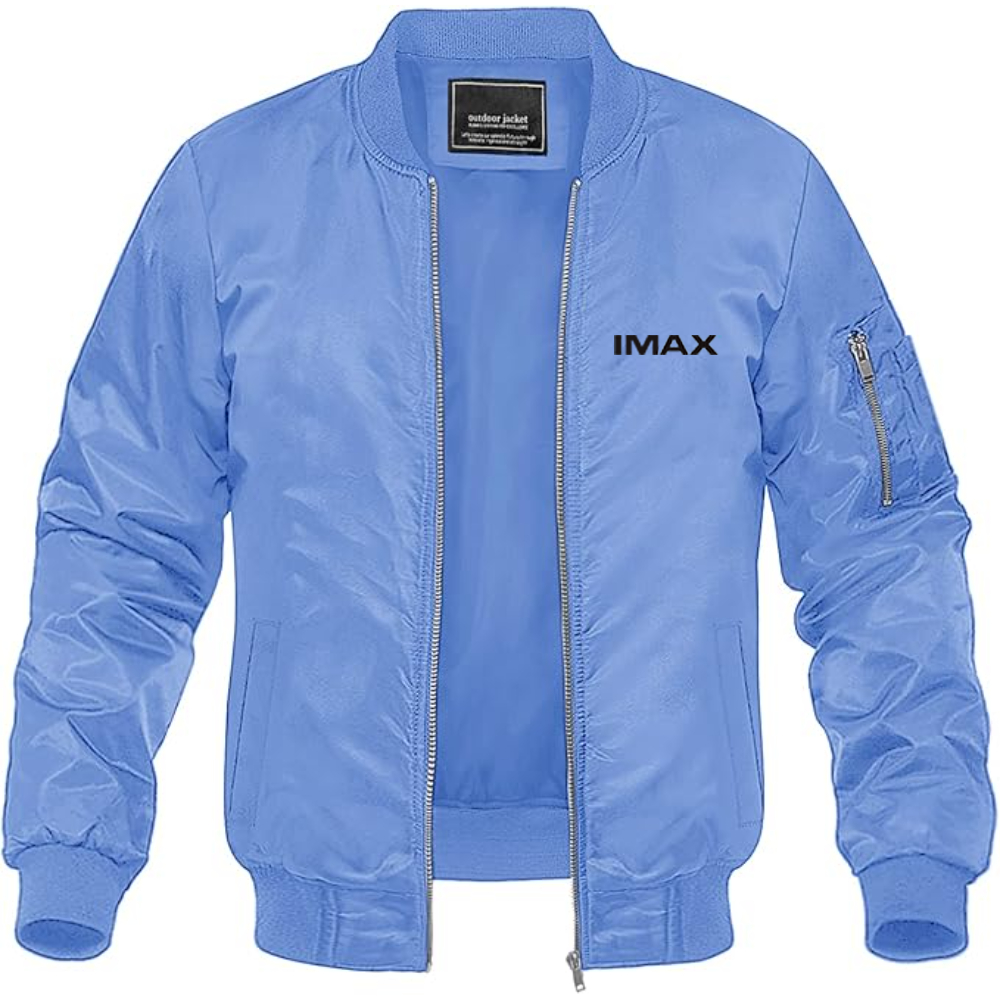 Men's IMAX Logo Lightweight Bomber Jacket Windbreaker Softshell Varsity Jacket Coat