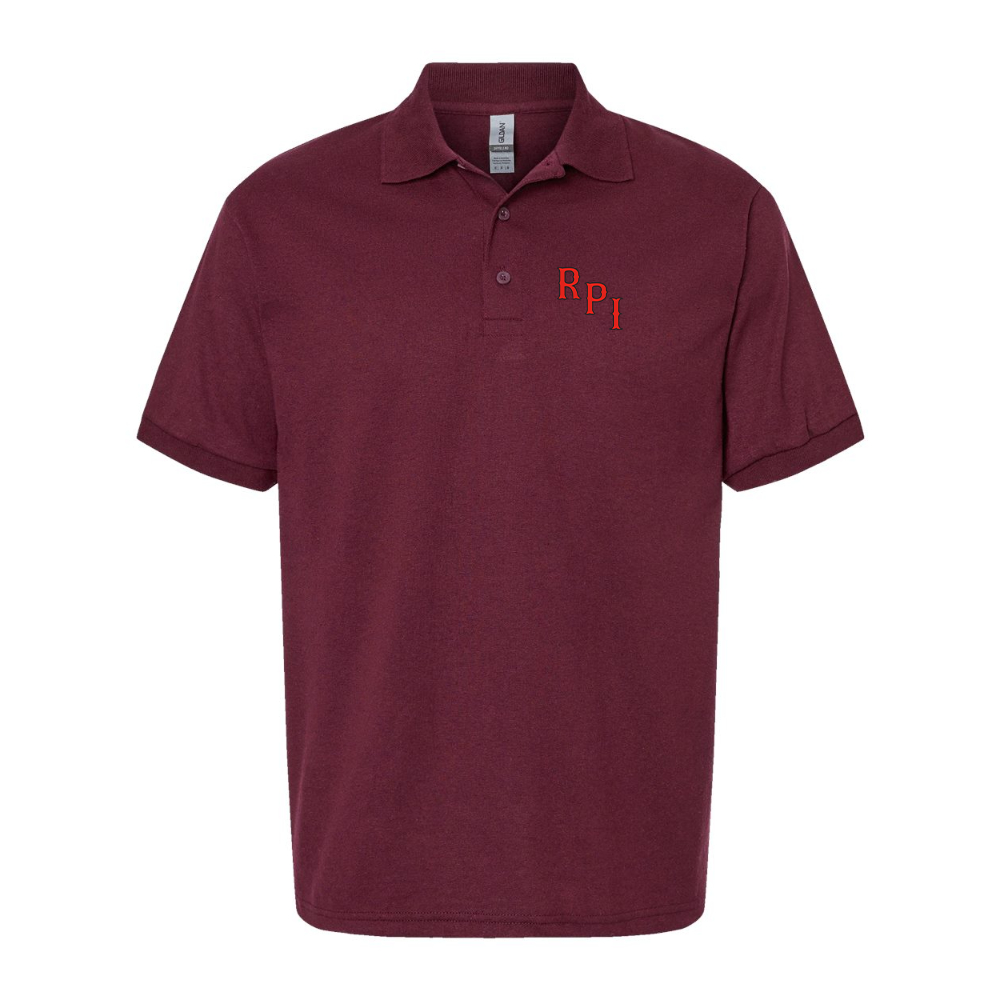 Men's RPI Engineers Logo Gildan Dry Blend Jersey Polo