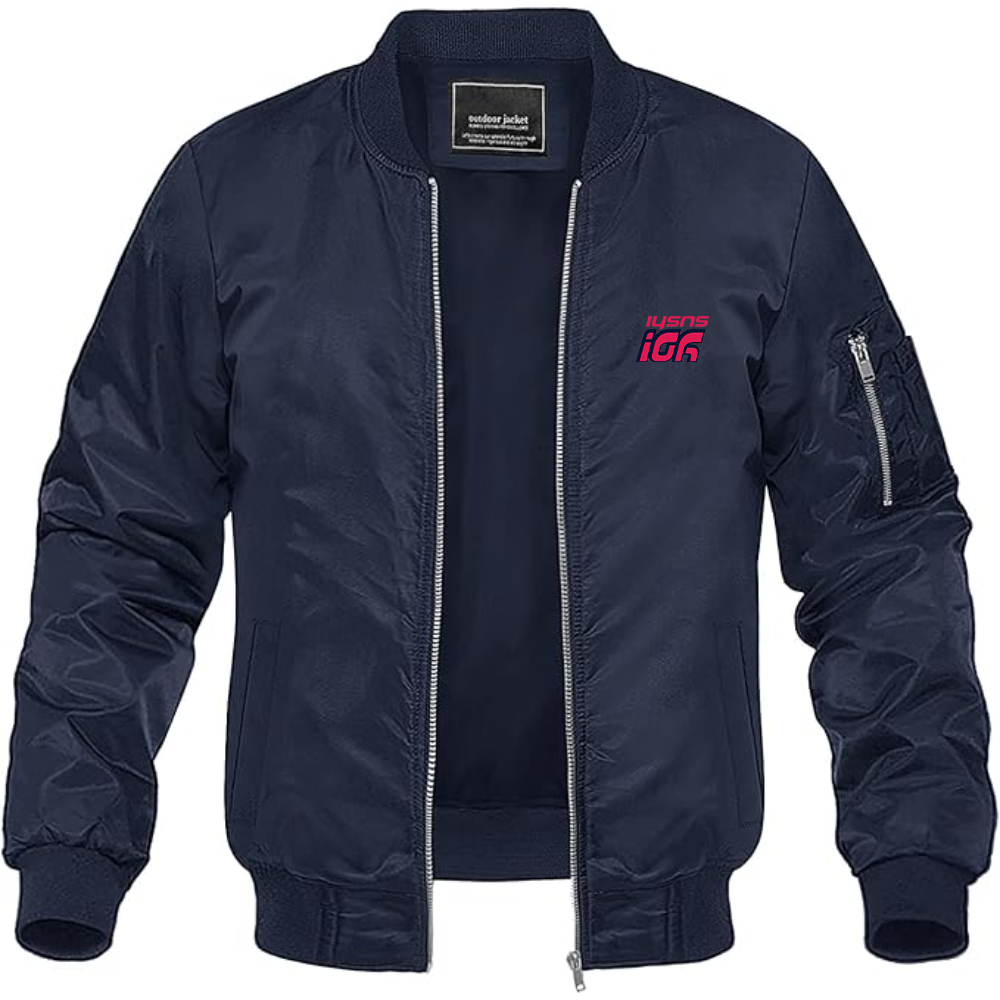 Men's Yo Sushi Logo Lightweight Bomber Jacket Windbreaker Softshell Varsity Jacket Coat