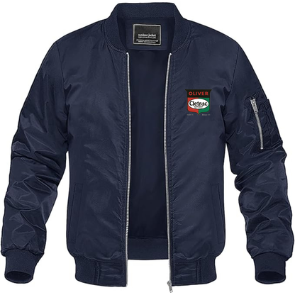 Men's Cletrac Logo Lightweight Bomber Jacket Windbreaker Softshell Varsity Jacket Coat