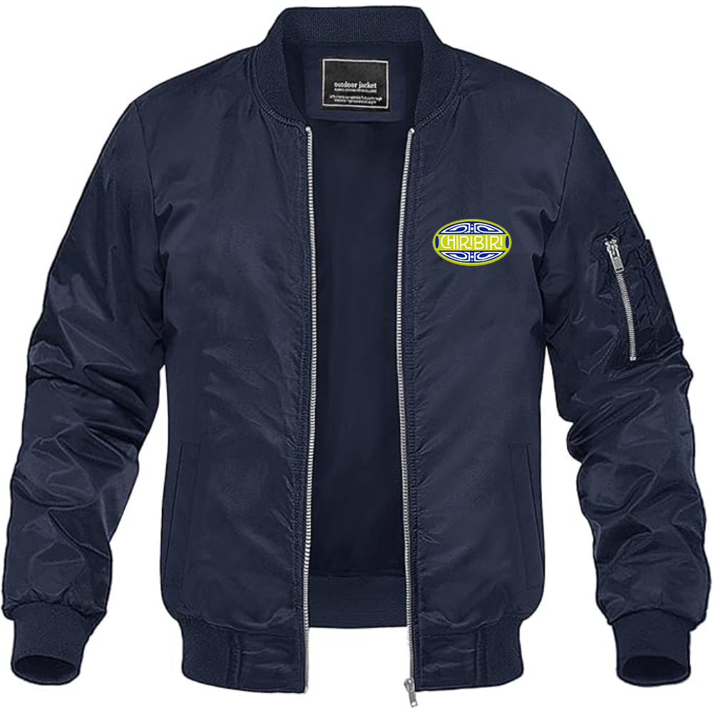 Men's Chiribiri Logo Lightweight Bomber Jacket Windbreaker Softshell Varsity Jacket Coat