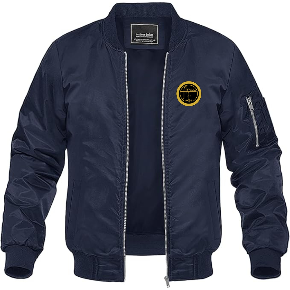 Men's Apal Logo Lightweight Bomber Jacket Windbreaker Softshell Varsity Jacket Coat