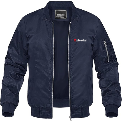 Men's Kingston Logo Lightweight Bomber Jacket Windbreaker Softshell Varsity Jacket Coat