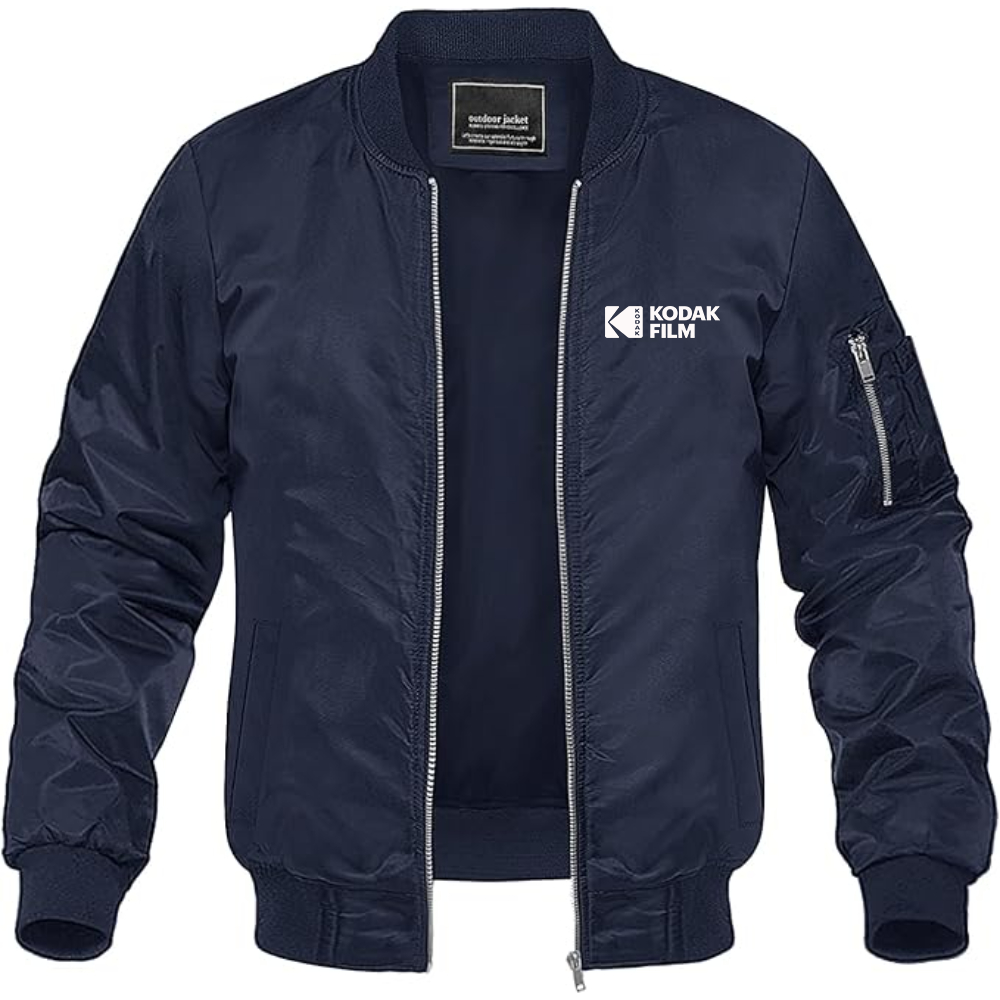 Men's Kodak Motion Picture Film Logo Lightweight Bomber Jacket Windbreaker Softshell Varsity Jacket Coat