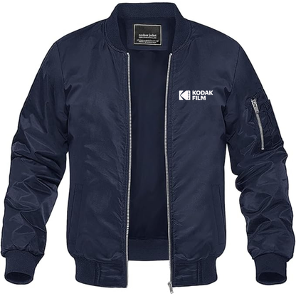 Men's Kodak Motion Picture Film Logo Lightweight Bomber Jacket Windbreaker Softshell Varsity Jacket Coat