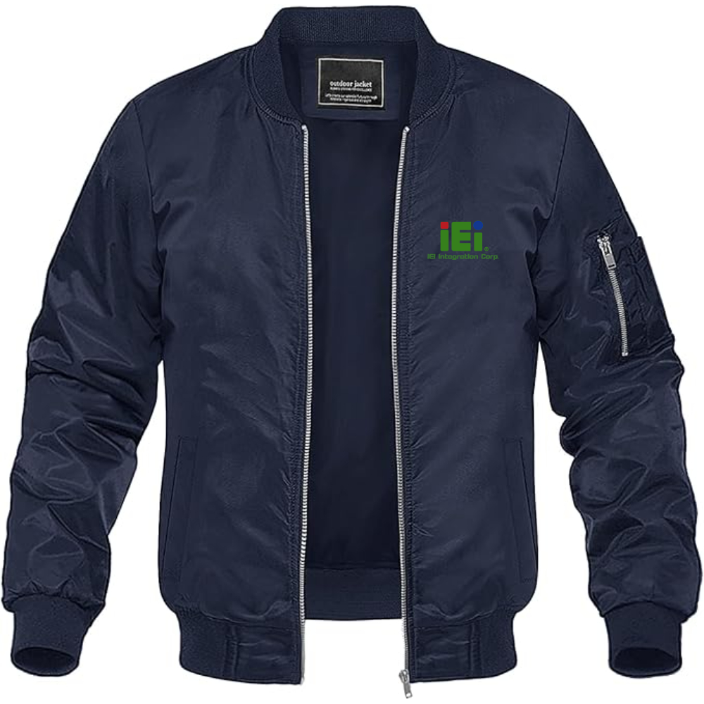 Men's IEI Logo Lightweight Bomber Jacket Windbreaker Softshell Varsity Jacket Coat