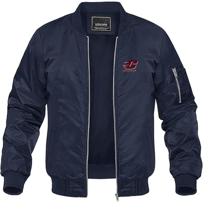 Men's Central Michigan Chippewas  Lightweight Bomber Jacket Windbreaker Softshell Varsity Jacket Coat