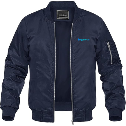 Men's Sagemcom Logo  Lightweight Bomber Jacket Windbreaker Softshell Varsity Jacket Coat