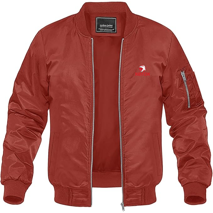 Men's Xerox New Logo Lightweight Bomber Jacket Windbreaker Softshell Varsity Jacket Coat