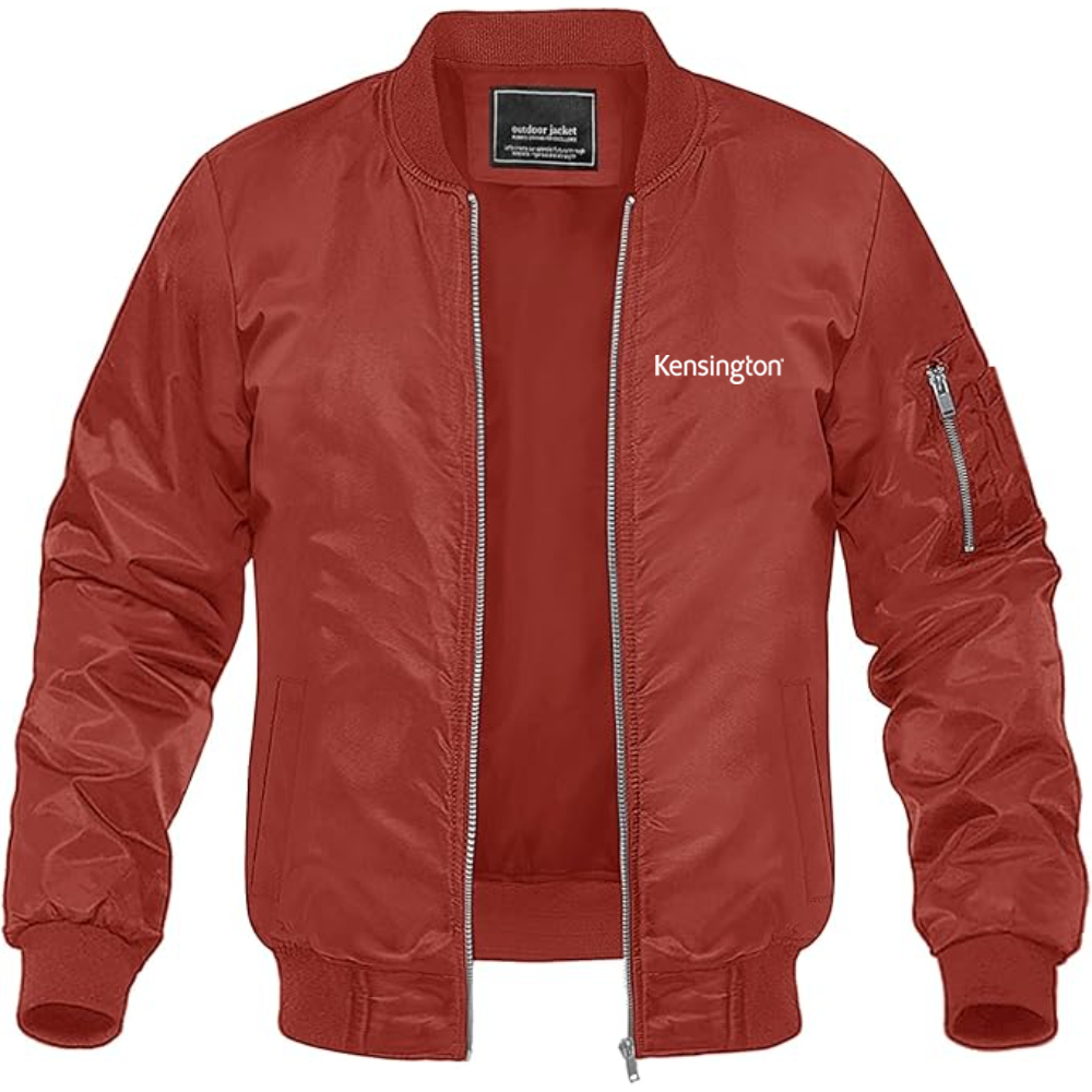 Men's Kensington Logo Lightweight Bomber Jacket Windbreaker Softshell Varsity Jacket Coat