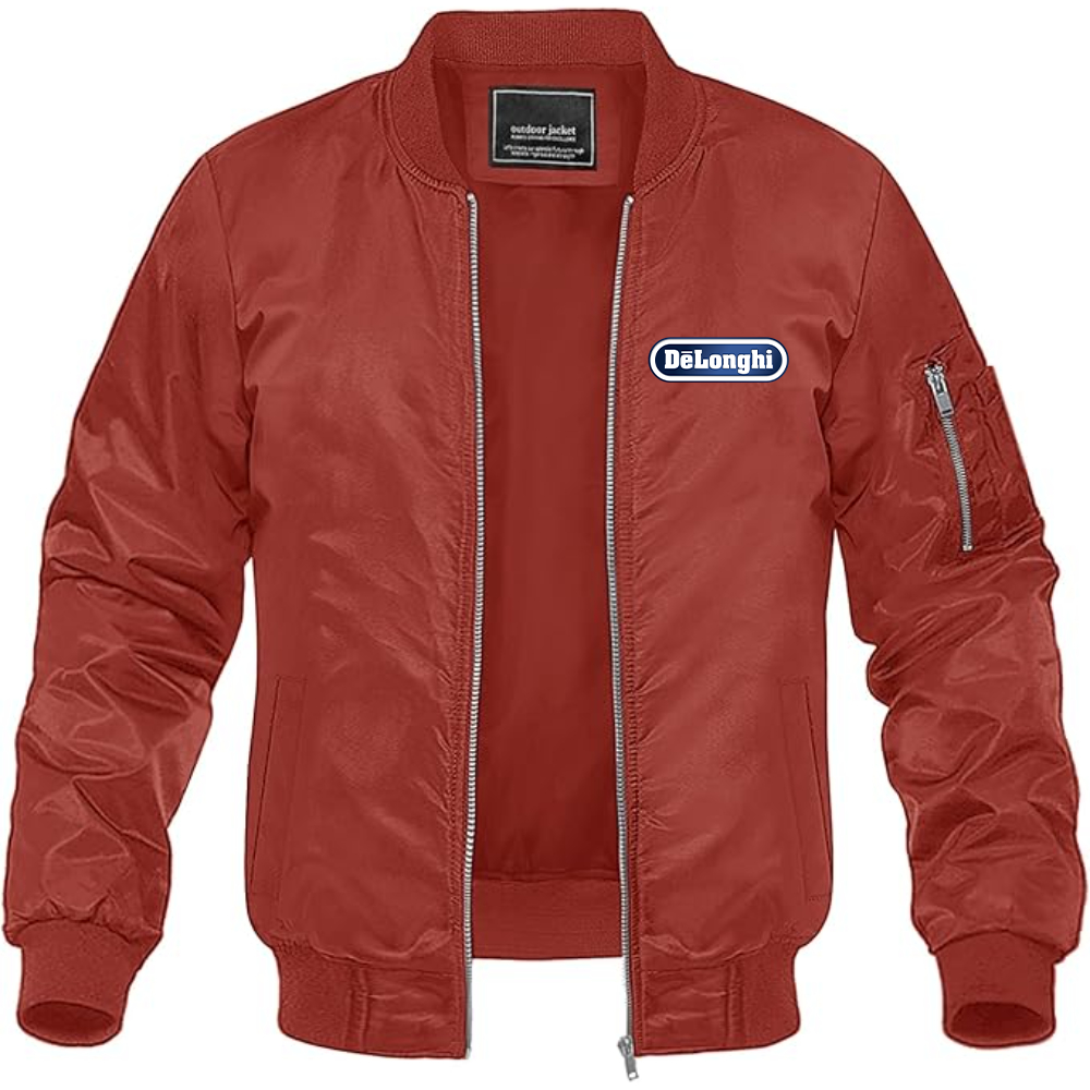 Men's DeLonghi Logo Lightweight Bomber Jacket Windbreaker Softshell Varsity Jacket Coat