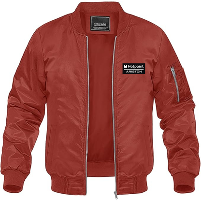 Men's Hotpoint-Ariston Logo Lightweight Bomber Jacket Windbreaker Softshell Varsity Jacket Coat