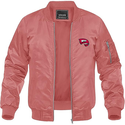 Men's Western Kentucky Hilltoppers Logo Lightweight Bomber Jacket Windbreaker Softshell Varsity Jacket Coat