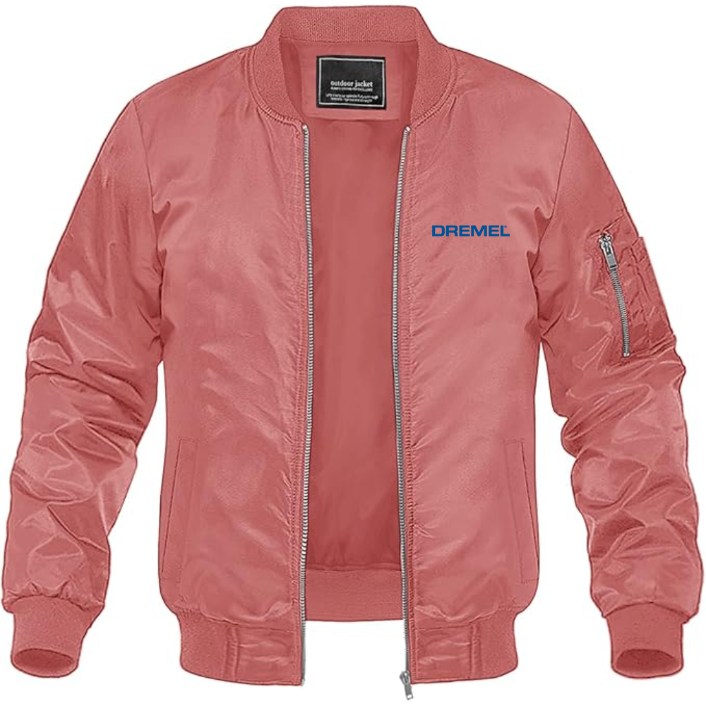 Men's Dremel Logo Lightweight Bomber Jacket Windbreaker Softshell Varsity Jacket Coat