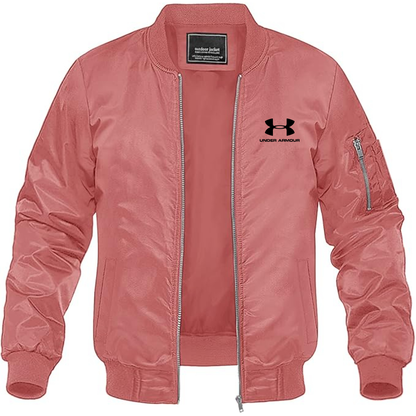 Men's Under Armour Logo Lightweight Bomber Jacket Windbreaker Softshell Varsity Jacket Coat