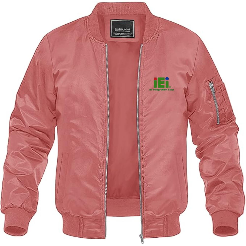 Men's IEI Logo Lightweight Bomber Jacket Windbreaker Softshell Varsity Jacket Coat