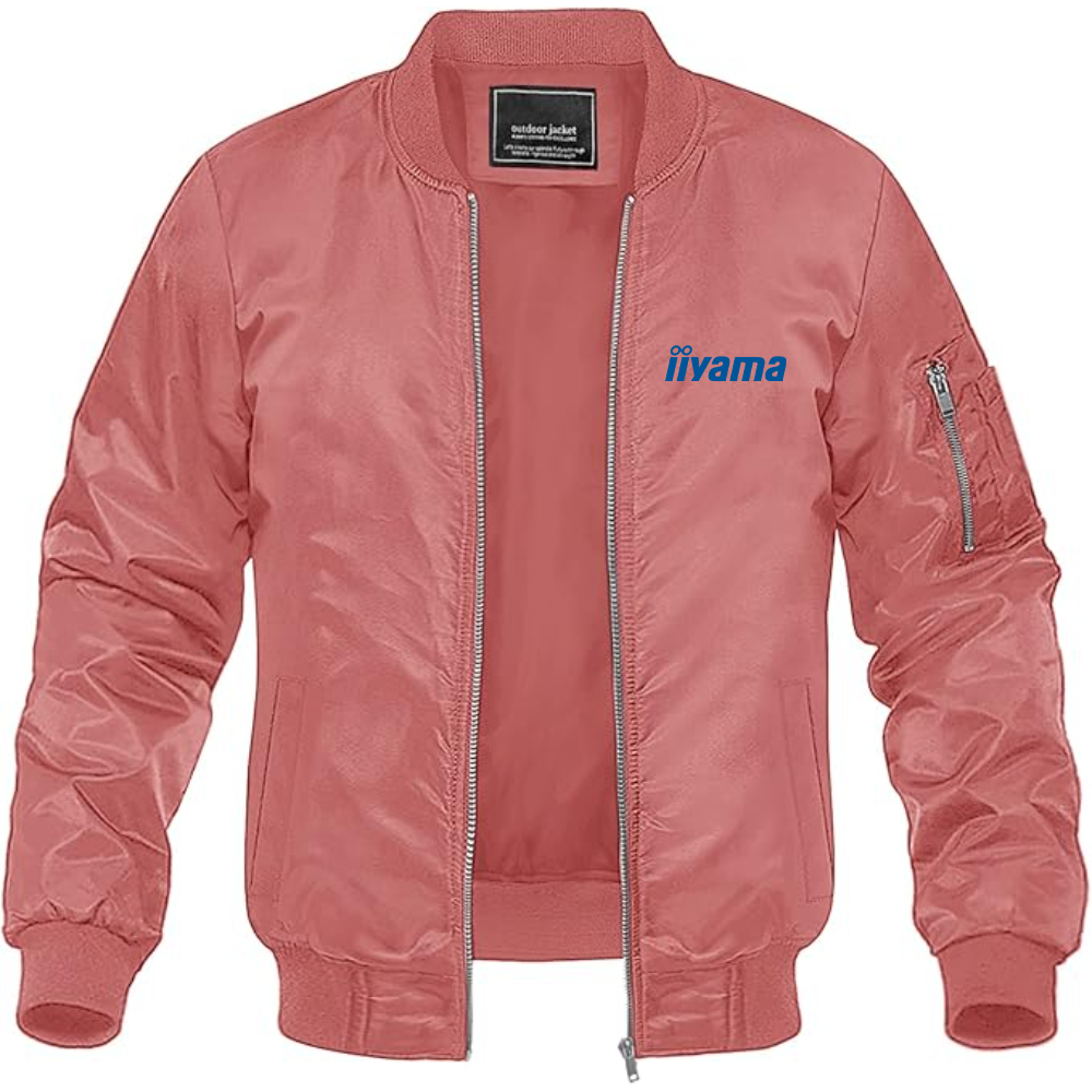 Men's Iiyama Logo Lightweight Bomber Jacket Windbreaker Softshell Varsity Jacket Coat