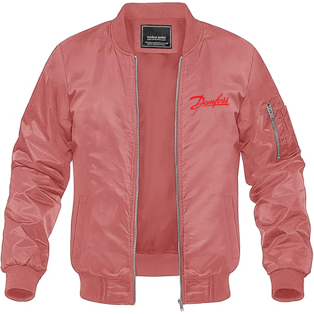 Men's Danfoss Logo Lightweight Bomber Jacket Windbreaker Softshell Varsity Jacket Coat