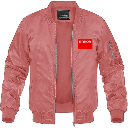 Men's Barco Logo Lightweight Bomber Jacket Windbreaker Softshell Varsity Jacket Coat
