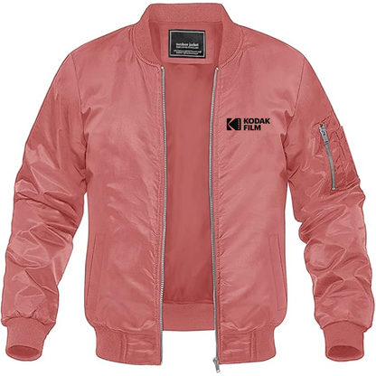 Men's Kodak Motion Picture Film Logo Lightweight Bomber Jacket Windbreaker Softshell Varsity Jacket Coat