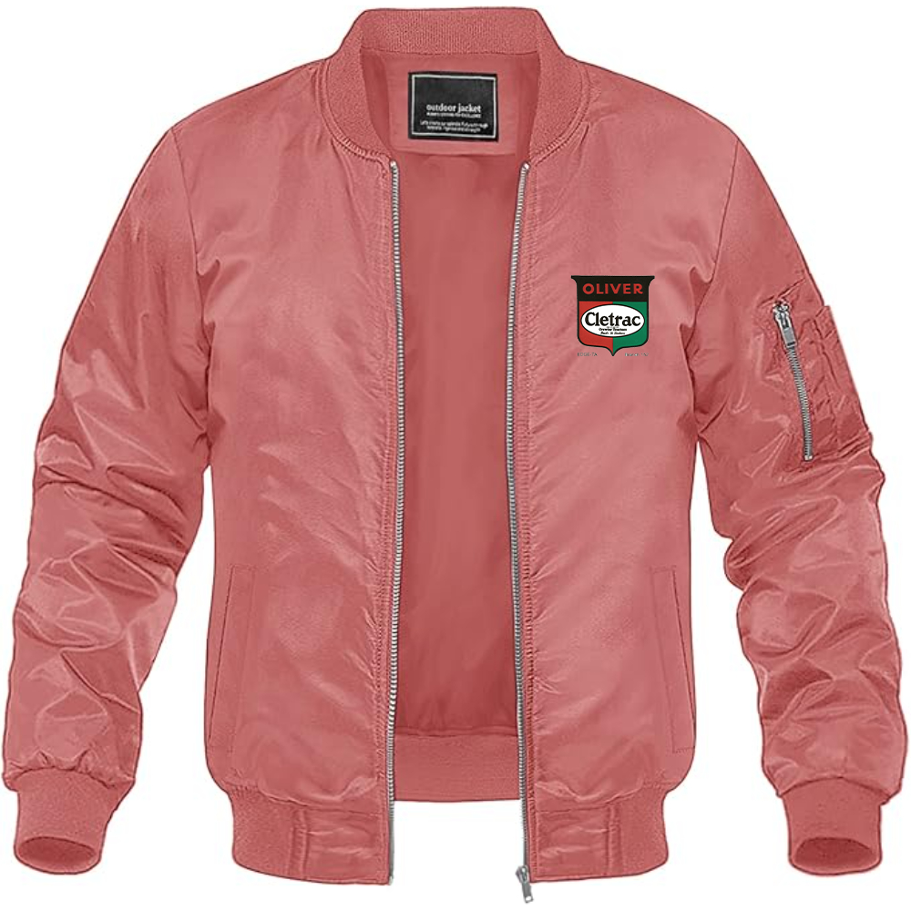 Men's Cletrac Logo Lightweight Bomber Jacket Windbreaker Softshell Varsity Jacket Coat