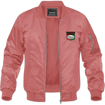 Men's Cletrac Logo Lightweight Bomber Jacket Windbreaker Softshell Varsity Jacket Coat