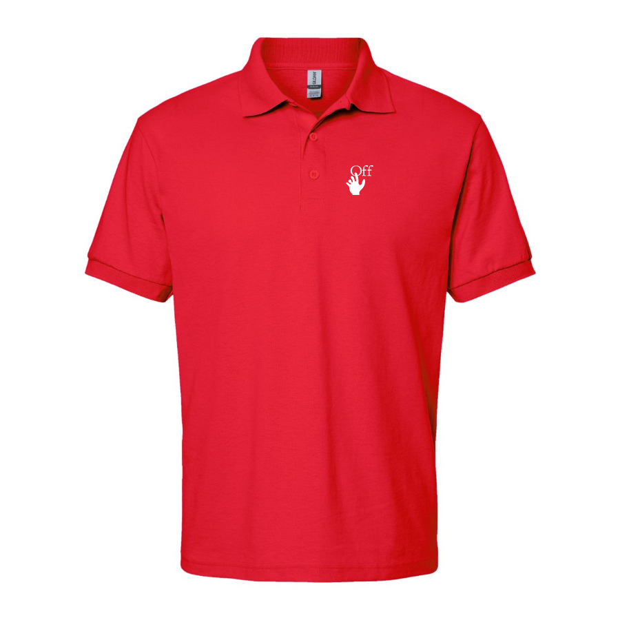 Men's Off-White Hand Logo Dry Blend Polo