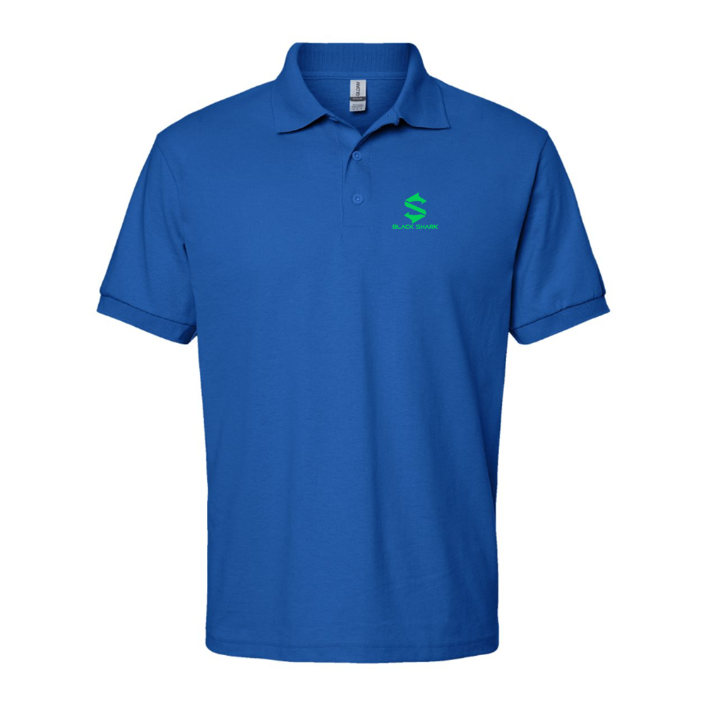 Men's Black Shark Logo Dry Blend Polo