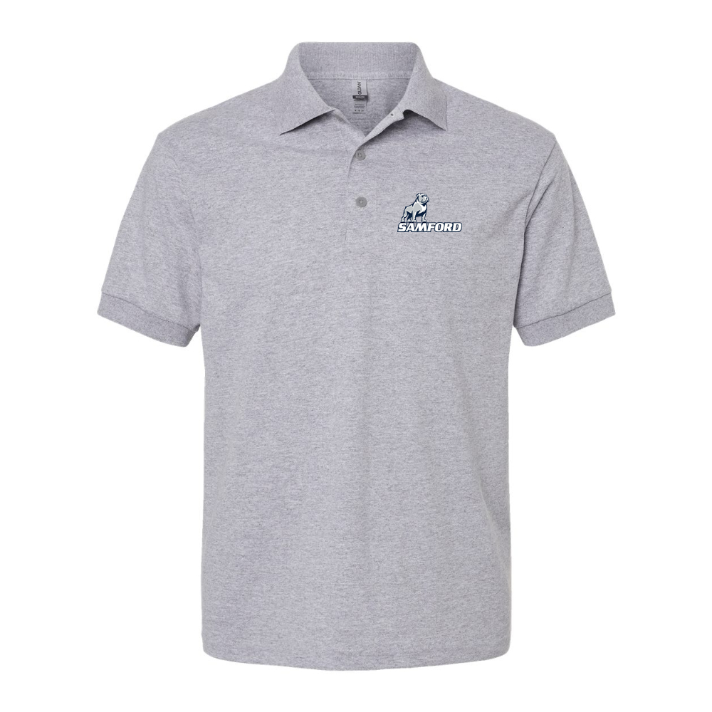 Men's Samford Bulldogs Logo Gildan Dry Blend Jersey Polo