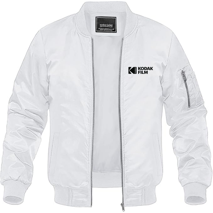 Men's Kodak Motion Picture Film Logo Lightweight Bomber Jacket Windbreaker Softshell Varsity Jacket Coat