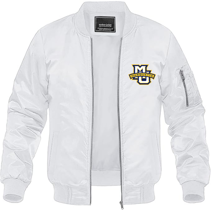 Men's Marquette Golden Eagles Logo Lightweight Bomber Jacket Windbreaker Softshell Varsity Jacket Coat