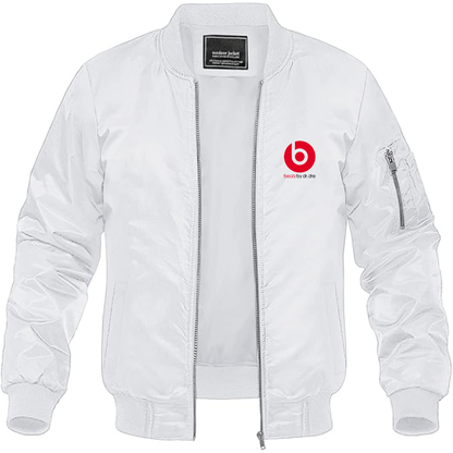 Men's Beats-by Dre Logo Lightweight Bomber Jacket Windbreaker Softshell Varsity Jacket Coat