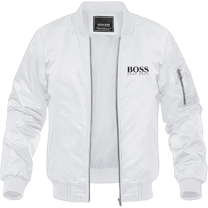 Men's Hugo Boss Logo  Lightweight Bomber Jacket Windbreaker Softshell Varsity Jacket Coat