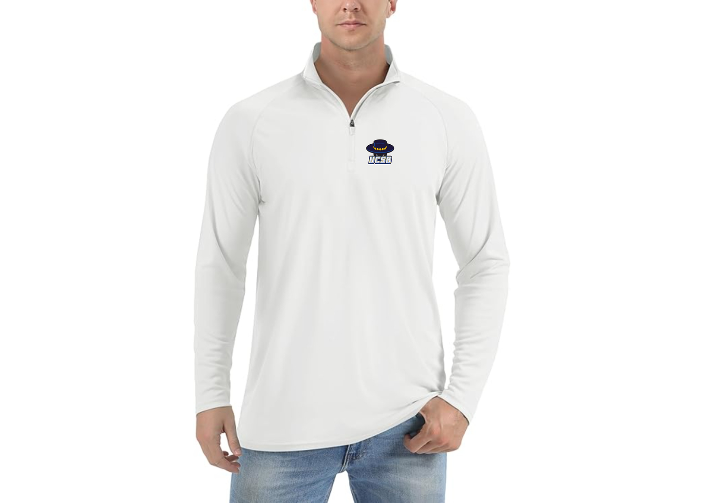 Men's UCSB Gauchos Lightweight Quarter-Zip Athletic Shirt Long Sleeve Polyester Wear