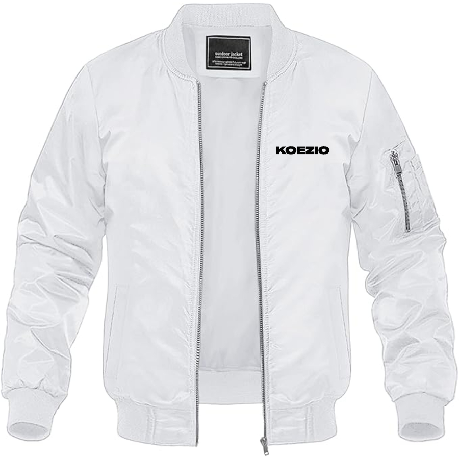 Men's KOEZIO Logo  Lightweight Bomber Jacket Windbreaker Softshell Varsity Jacket Coat