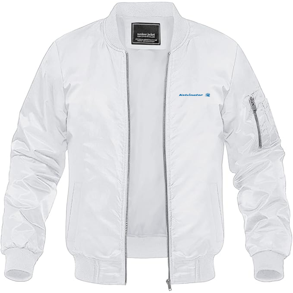 Men's Kelvinator Logo Lightweight Bomber Jacket Windbreaker Softshell Varsity Jacket Coat