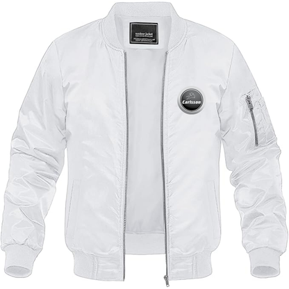 Men's Carlsson Logo Lightweight Bomber Jacket Windbreaker Softshell Varsity Jacket Coat