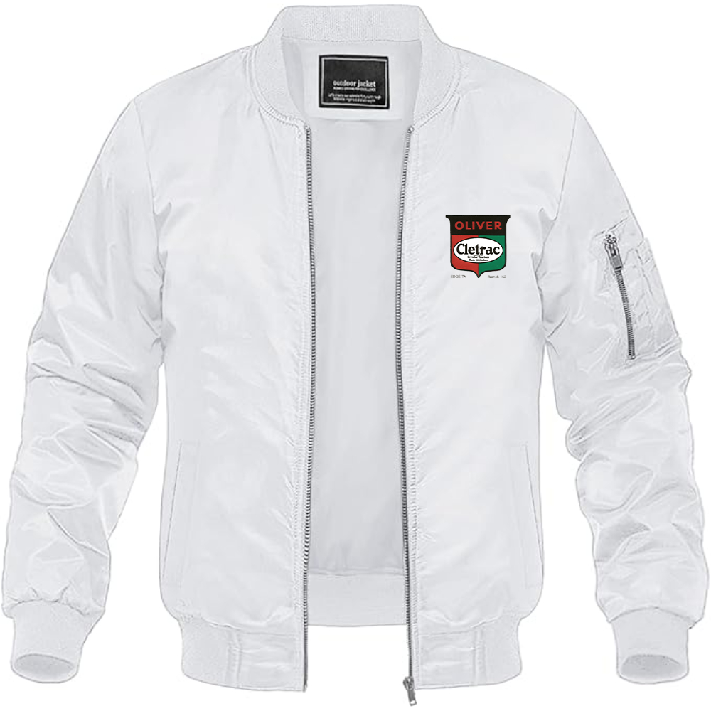 Men's Cletrac Logo Lightweight Bomber Jacket Windbreaker Softshell Varsity Jacket Coat