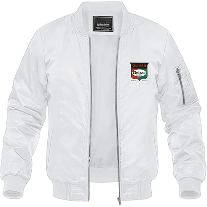 Men's Cletrac Logo Lightweight Bomber Jacket Windbreaker Softshell Varsity Jacket Coat