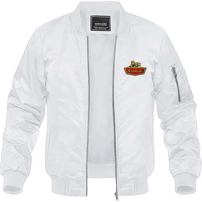 Men's Brockway Logo Lightweight Bomber Jacket Windbreaker Softshell Varsity Jacket Coat