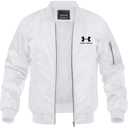 Men's Under Armour Logo Lightweight Bomber Jacket Windbreaker Softshell Varsity Jacket Coat